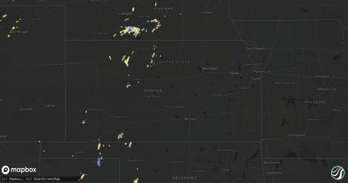 Hail map in Kansas on June 3, 2026