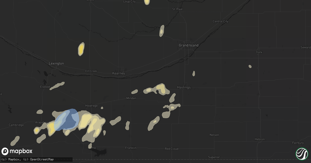Hail map in Kenesaw, NE on June 3, 2026