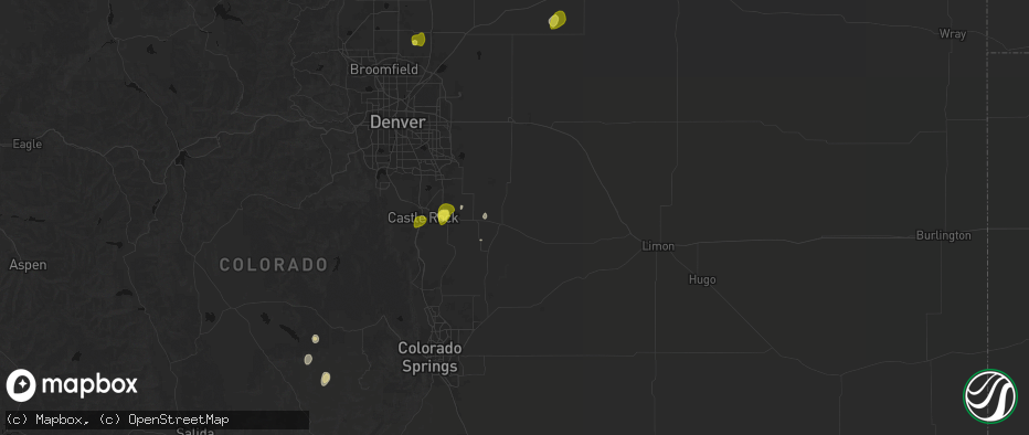Hail map in Kiowa, CO on June 3, 2026