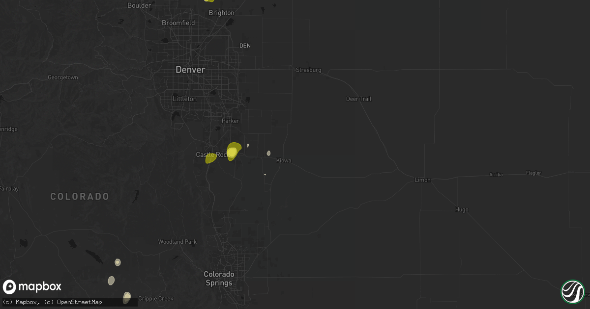 Hail map in Kiowa, CO on June 3, 2026