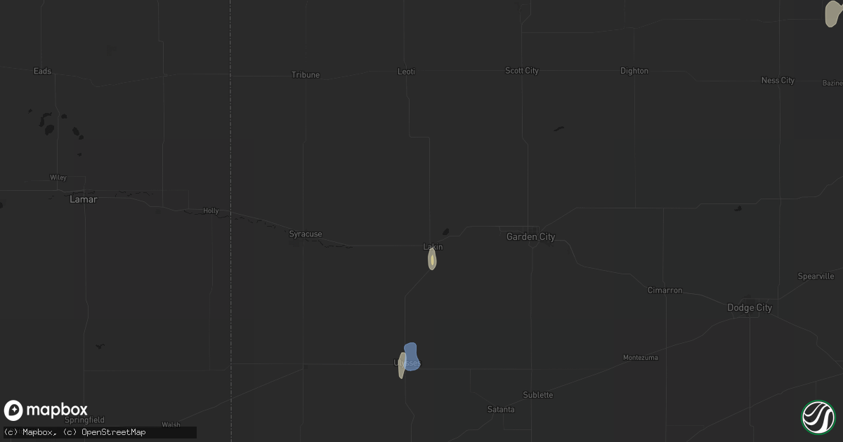Hail map in Lakin, KS on June 3, 2026