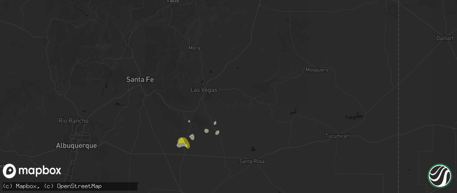 Hail map in Las Vegas, NM on June 3, 2026