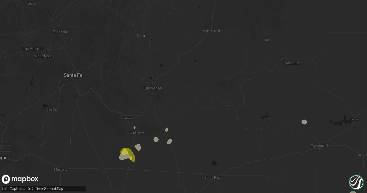 Hail map in Las Vegas, NM on June 3, 2026