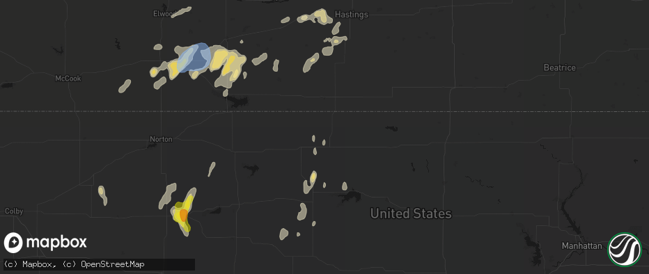 Hail map in Lebanon, KS on June 3, 2026