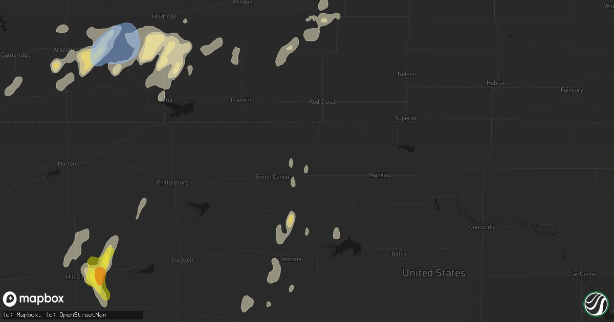 Hail map in Lebanon, KS on June 3, 2026