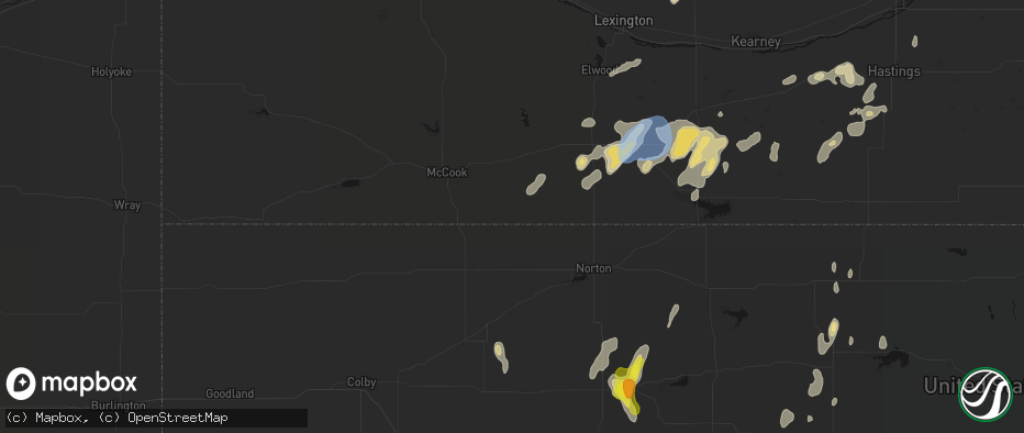 Hail map in Lebanon, NE on June 3, 2026