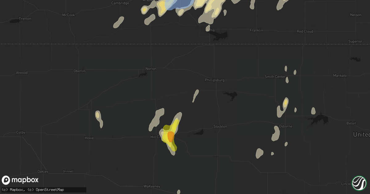 Hail map in Logan, KS on June 3, 2026