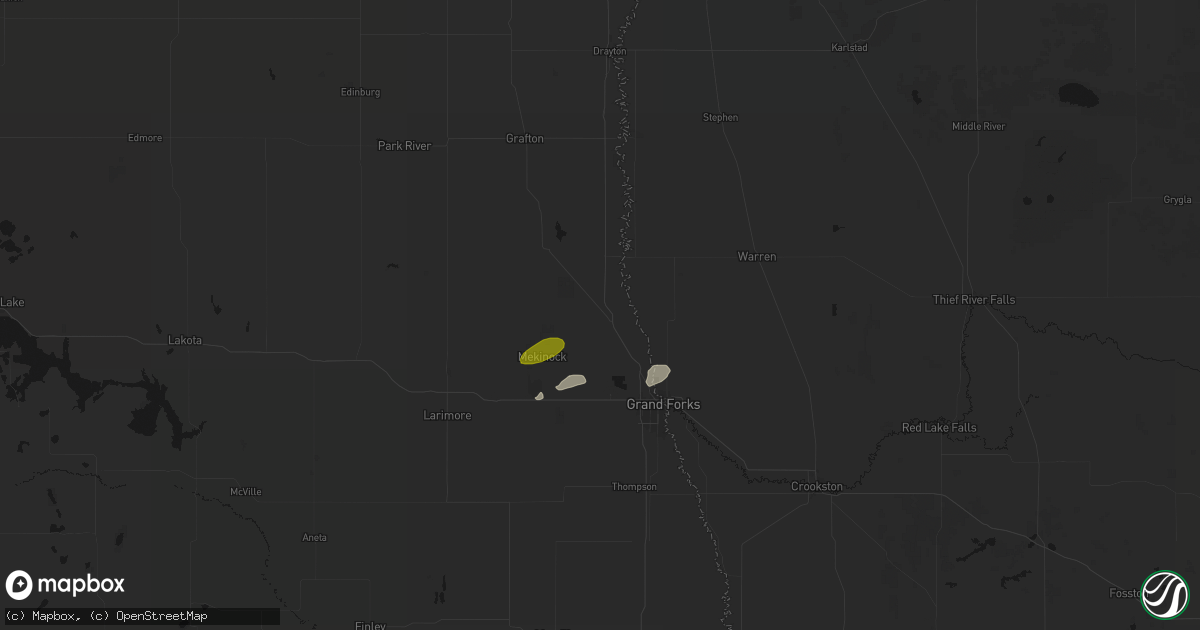 Hail map in Manvel, ND on June 3, 2026