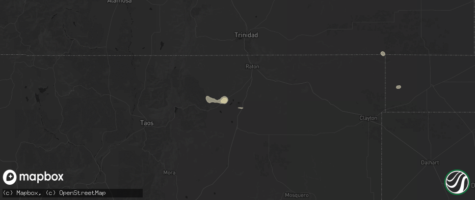 Hail map in Maxwell, NM on June 3, 2026