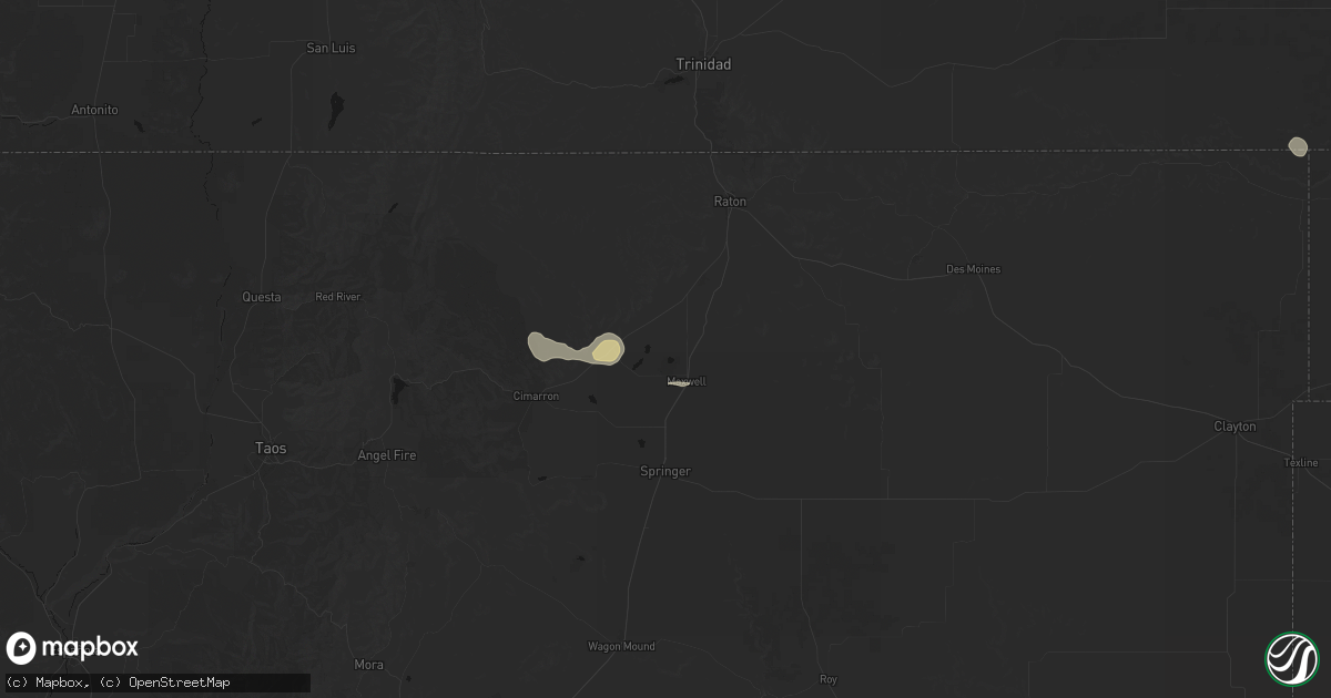 Hail map in Maxwell, NM on June 3, 2026