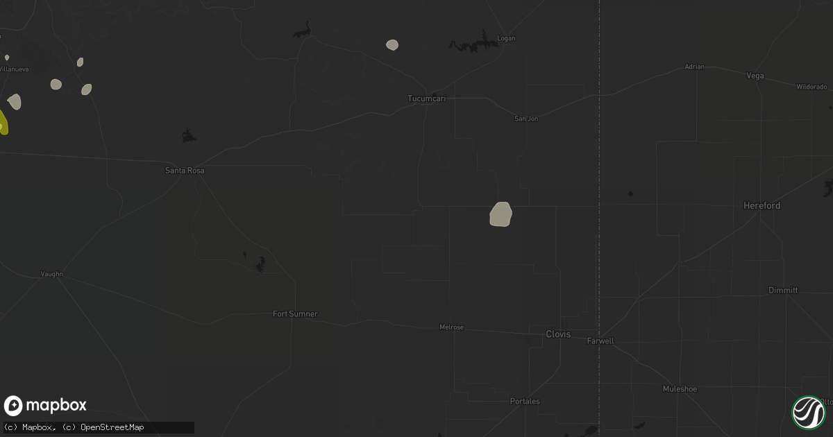 Hail map in Mcalister, NM on June 3, 2026