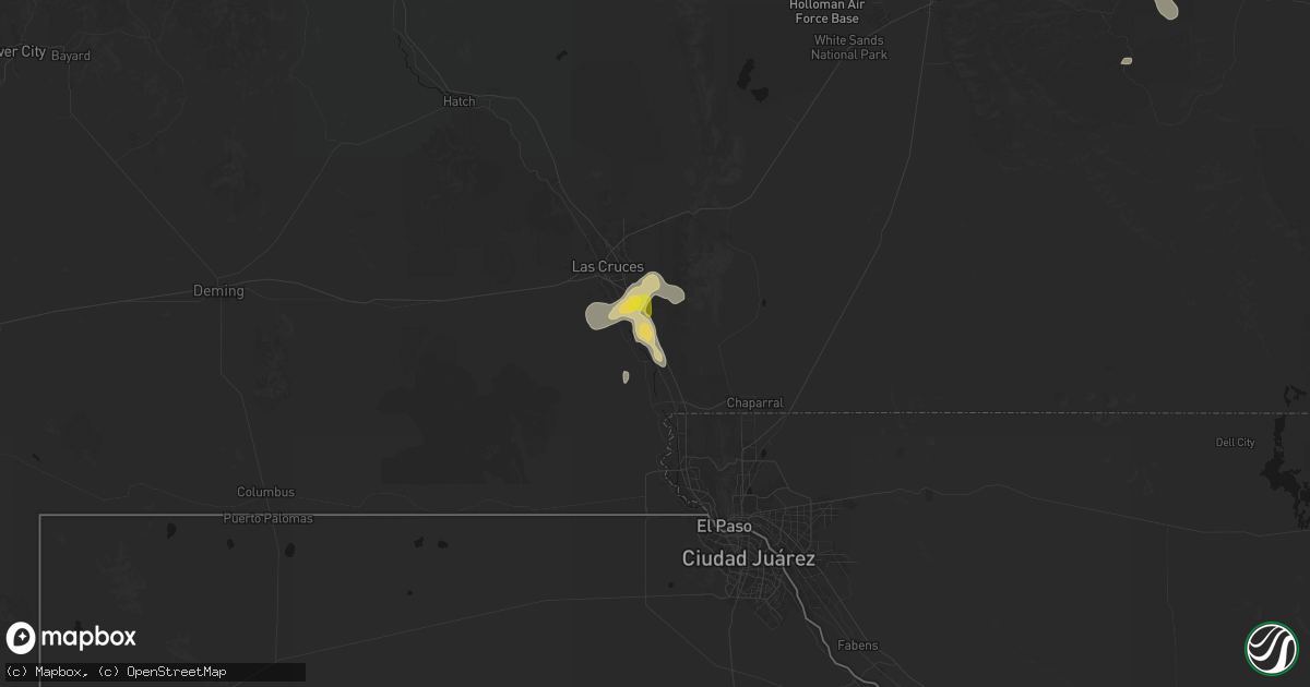 Hail map in Mesquite, NM on June 3, 2026