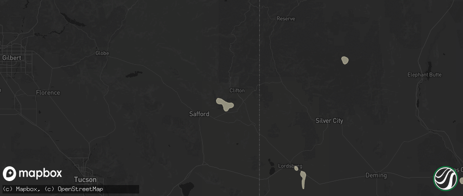 Hail map in Morenci, AZ on June 3, 2026