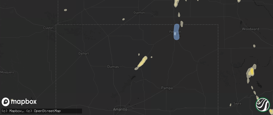 Hail map in Morse, TX on June 3, 2026