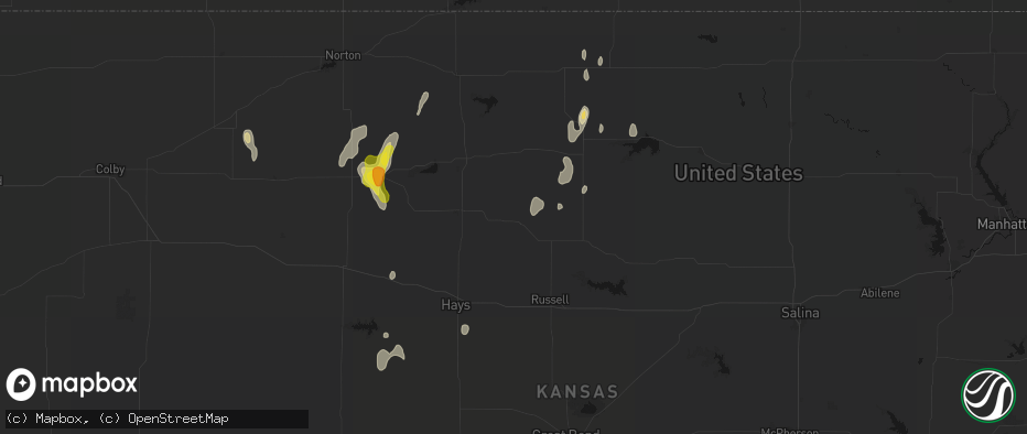 Hail map in Natoma, KS on June 3, 2026