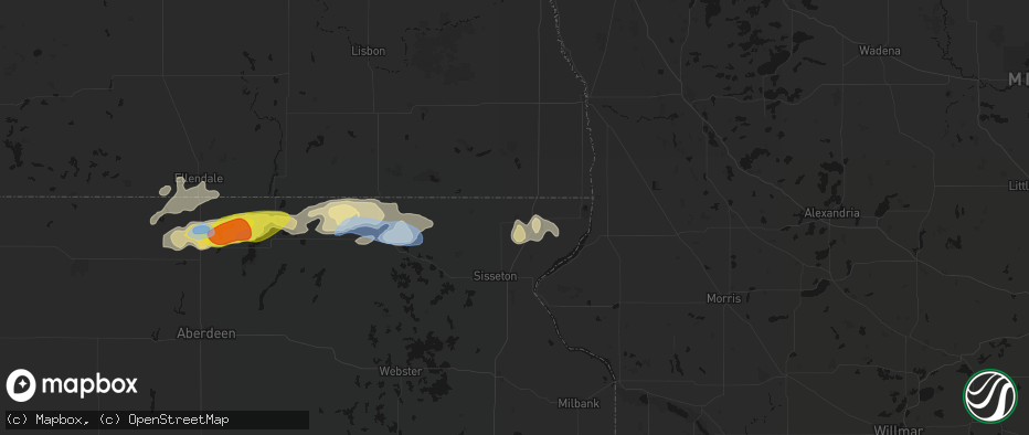 Hail map in New Effington, SD on June 3, 2026