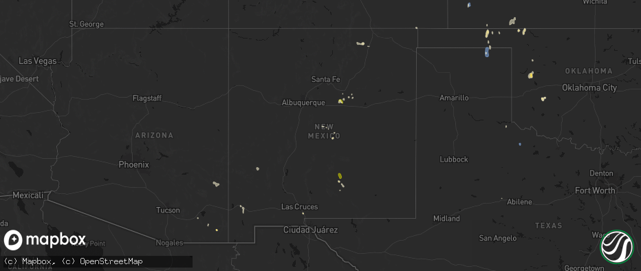Hail map in New Mexico on June 3, 2026