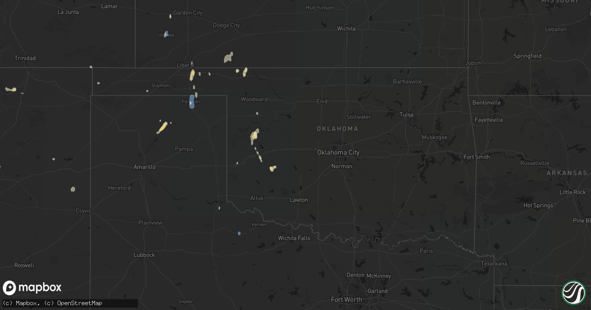 Hail map in Oklahoma on June 3, 2026