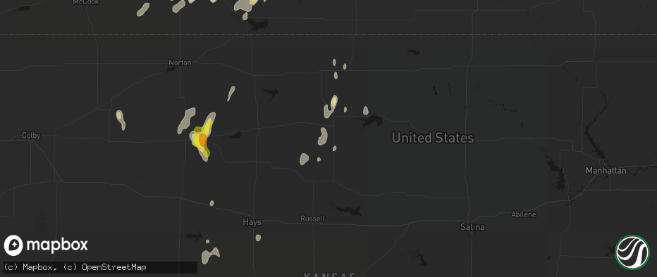 Hail map in Osborne, KS on June 3, 2026