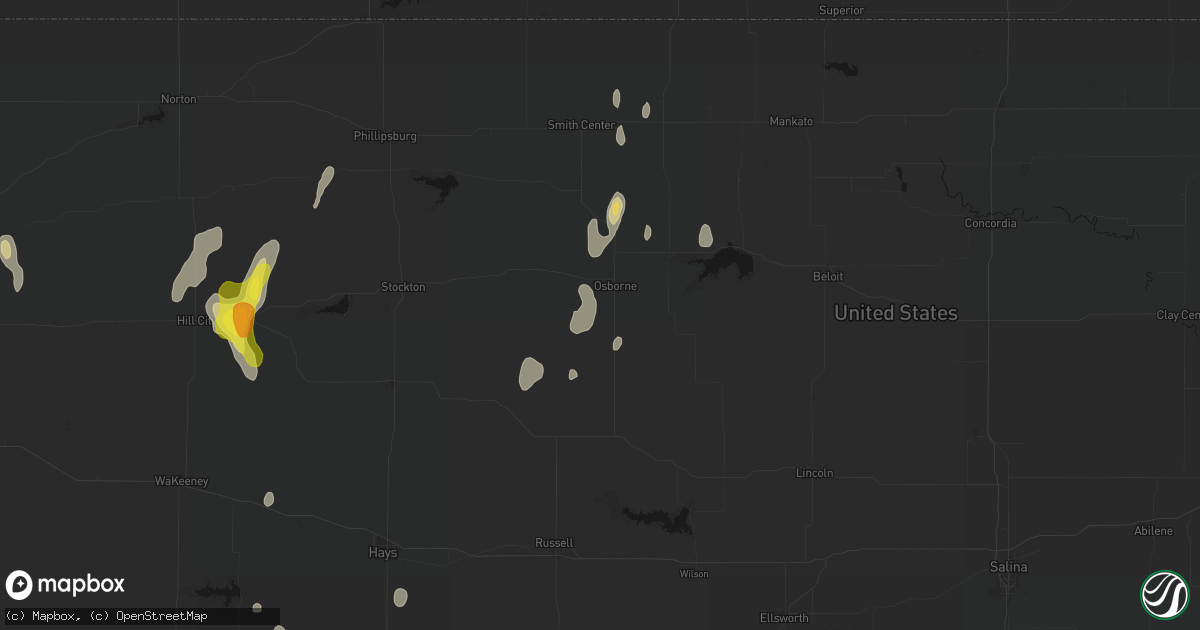 Hail map in Osborne, KS on June 3, 2026