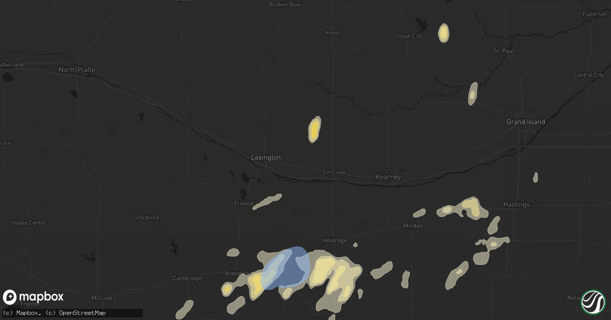 Hail map in Overton, NE on June 3, 2026