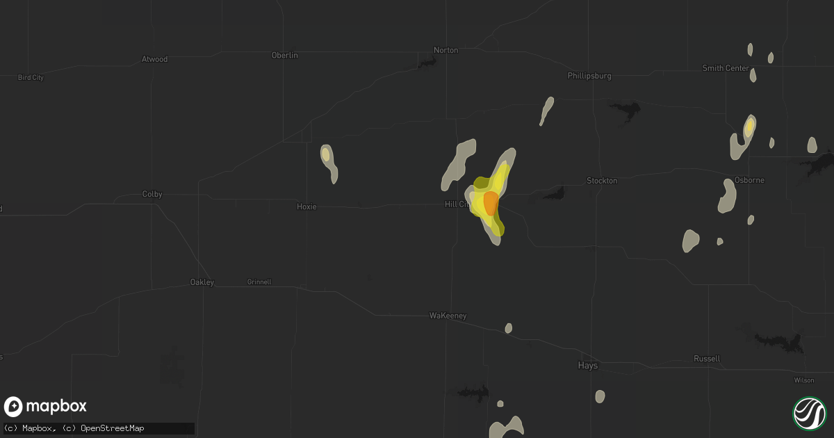 Hail map in Penokee, KS on June 3, 2026