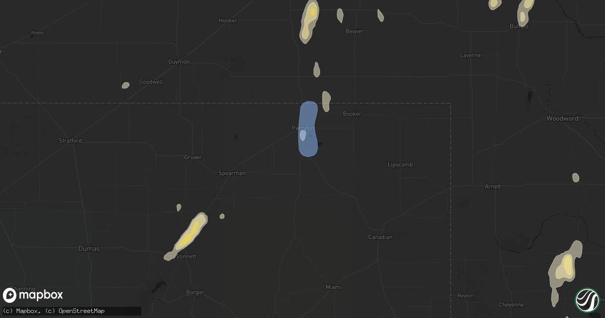 Hail map in Perryton, TX on June 3, 2026