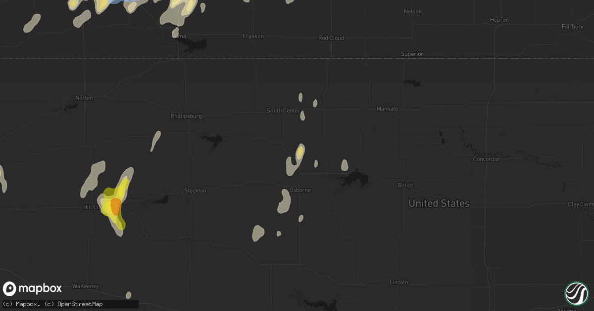 Hail map in Portis, KS on June 3, 2026