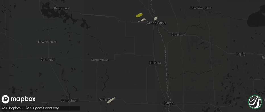 Hail map in Portland, ND on June 3, 2026