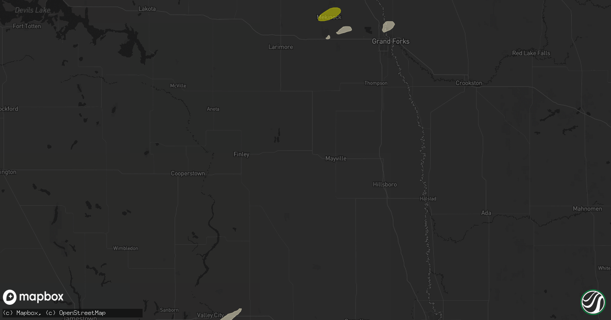 Hail map in Portland, ND on June 3, 2026