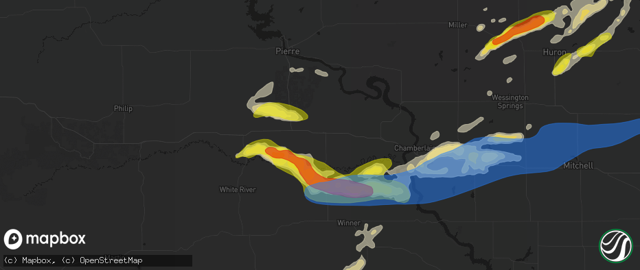 Hail map in Presho, SD on June 3, 2026