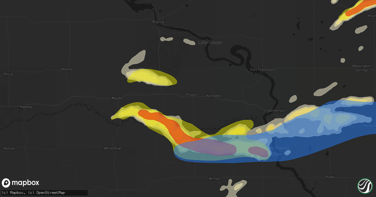 Hail map in Presho, SD on June 3, 2026
