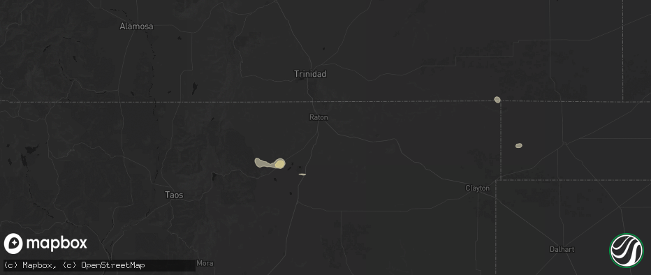 Hail map in Raton, NM on June 3, 2026