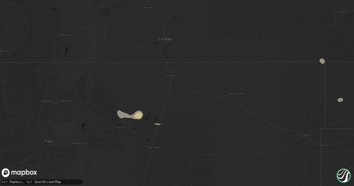 Hail map in Raton, NM on June 3, 2026