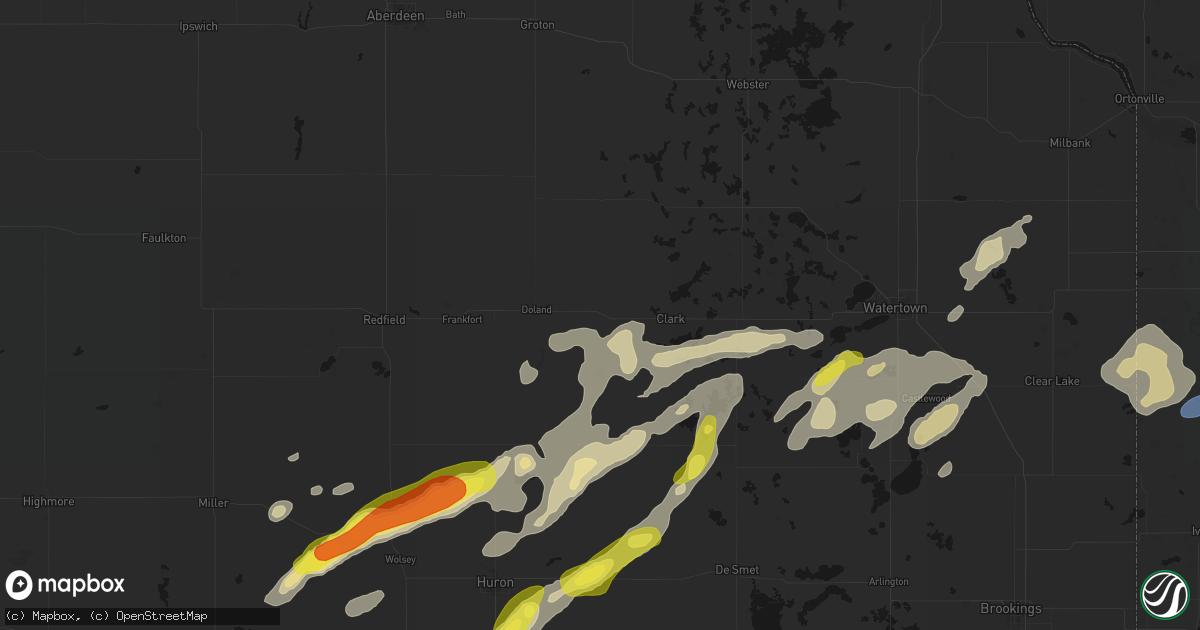 Hail map in Raymond, SD on June 3, 2026