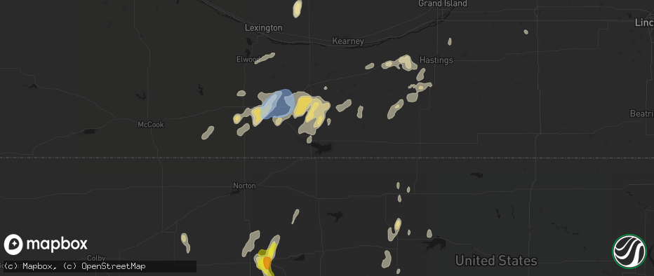 Hail map in Republican City, NE on June 3, 2026