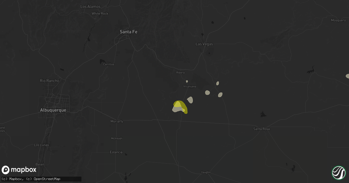 Hail map in Ribera, NM on June 3, 2026