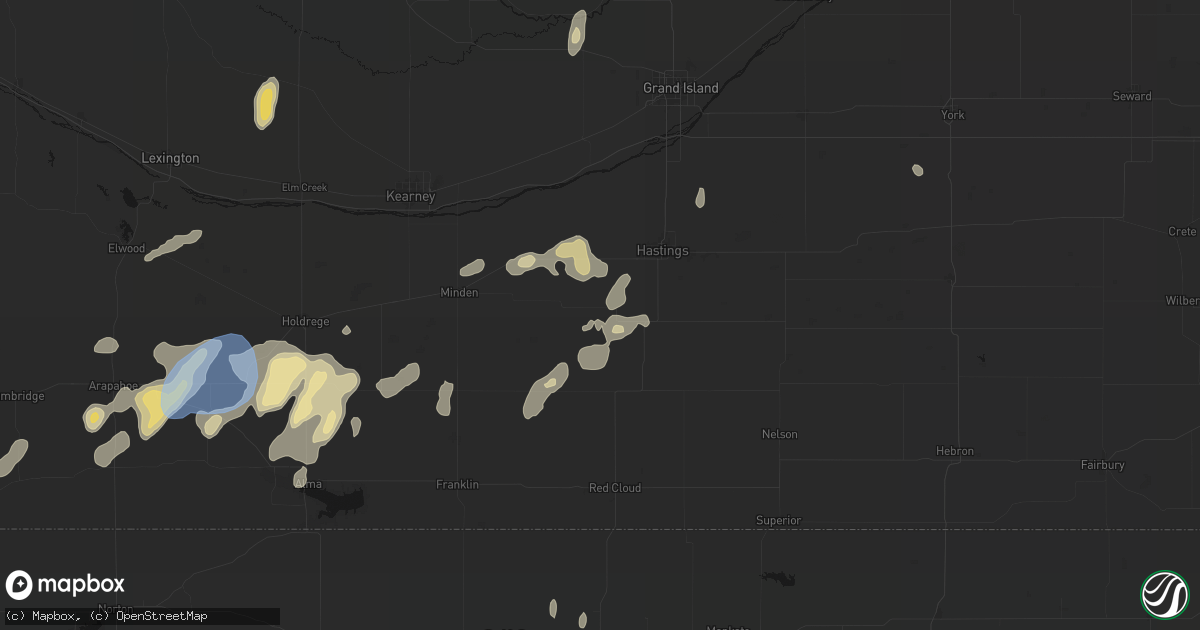 Hail map in Roseland, NE on June 3, 2026