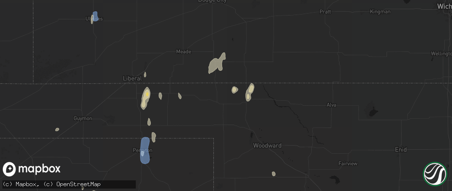 Hail map in Rosston, OK on June 3, 2026