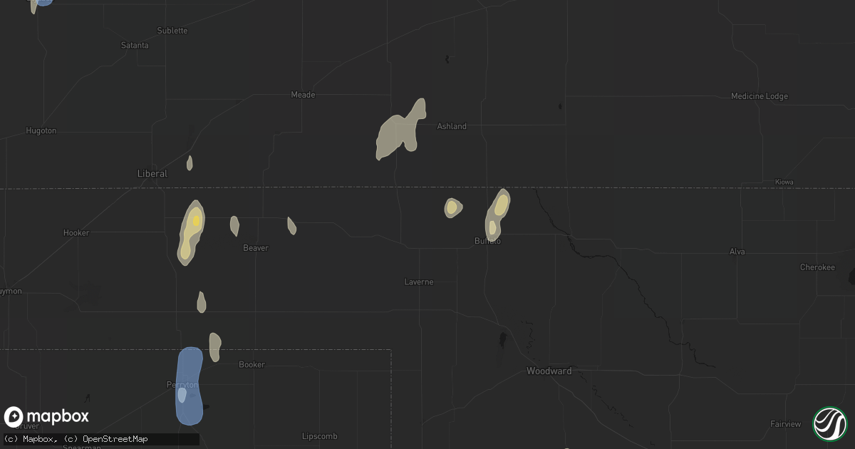 Hail map in Rosston, OK on June 3, 2026