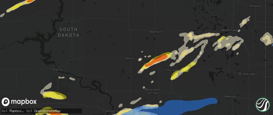 Hail map in Saint Lawrence, SD on June 3, 2026