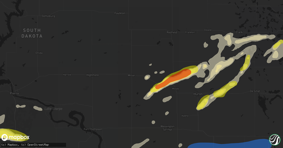 Hail map in Saint Lawrence, SD on June 3, 2026