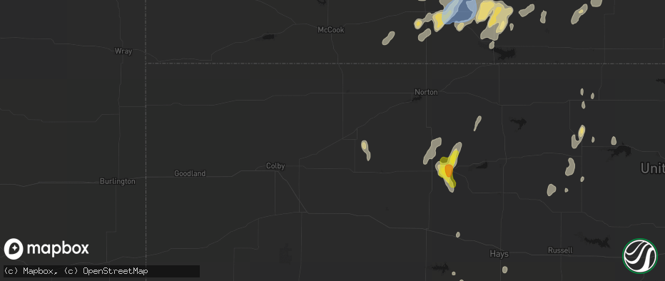 Hail map in Selden, KS on June 3, 2026