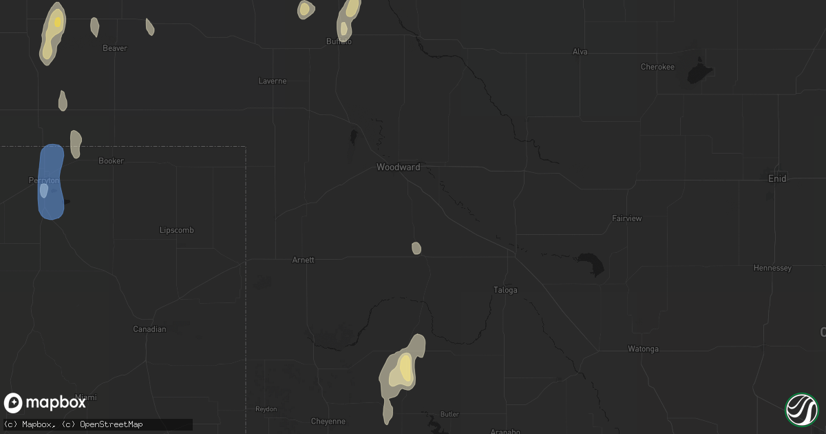 Hail map in Sharon, OK on June 3, 2026