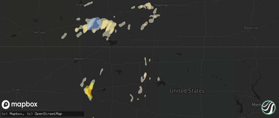 Hail map in Smith Center, KS on June 3, 2026