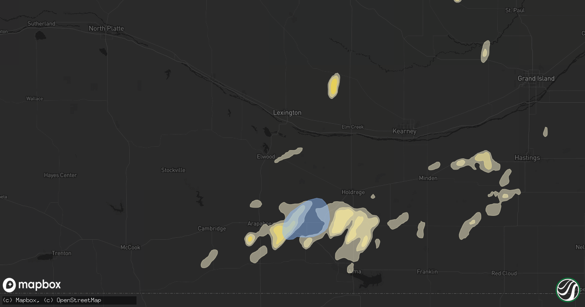 Hail map in Smithfield, NE on June 3, 2026
