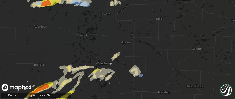Hail map in Stockholm, SD on June 3, 2026