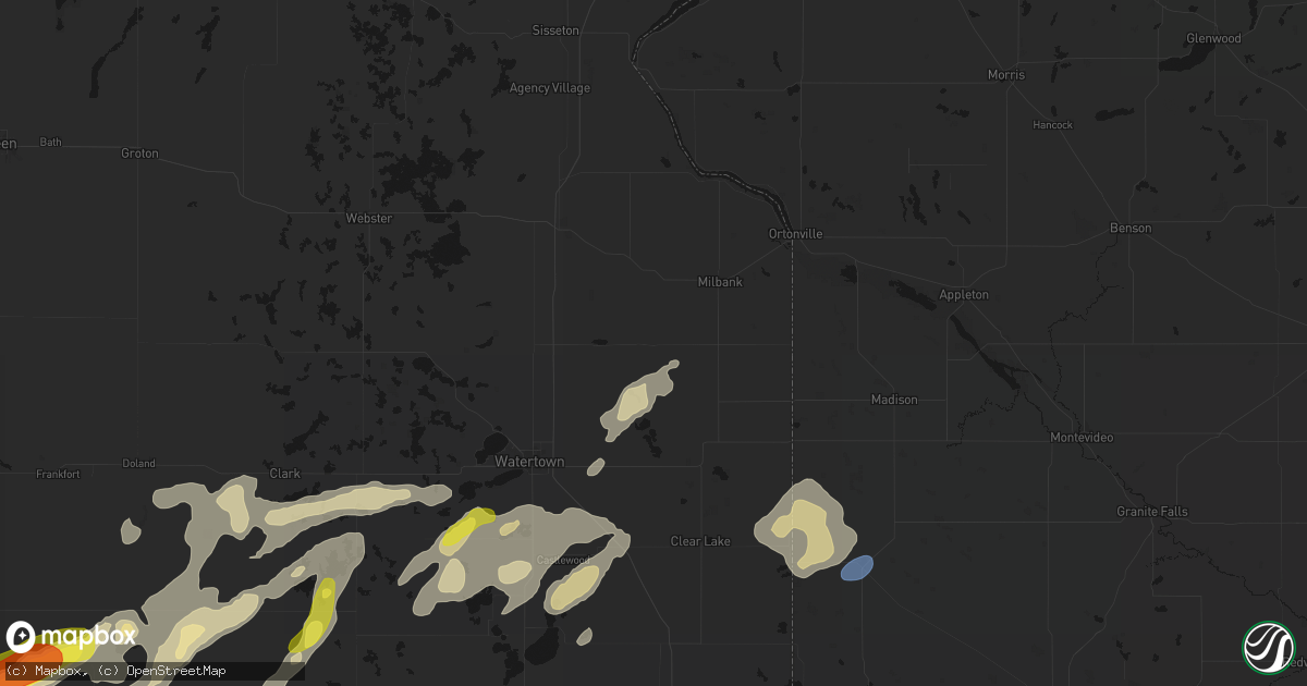 Hail map in Stockholm, SD on June 3, 2026