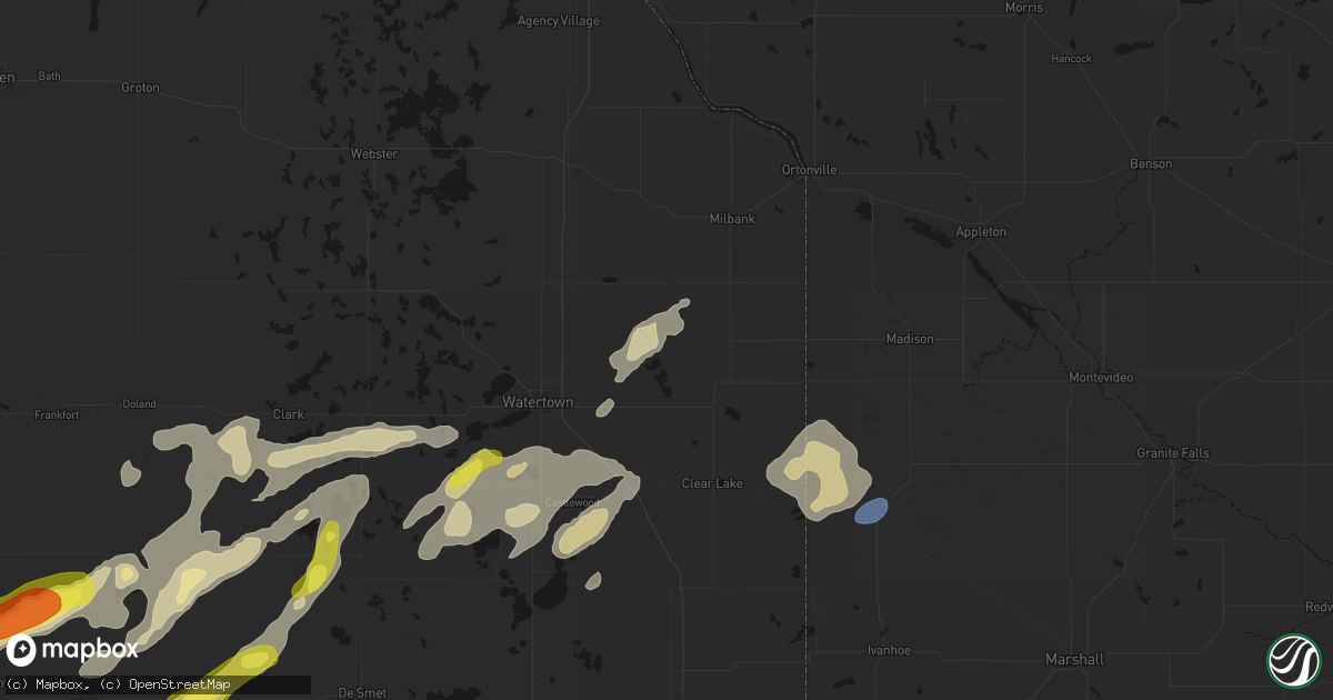 Hail map in Strandburg, SD on June 3, 2026