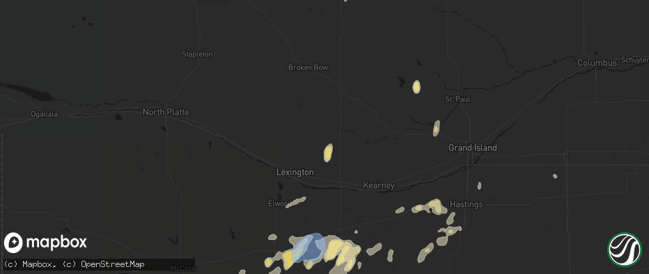 Hail map in Sumner, NE on June 3, 2026